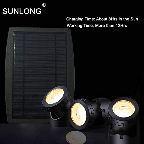 Solar Pond Spotlights IP68 with Bright 18 LEDs by 3 Lamps Angle Ad...