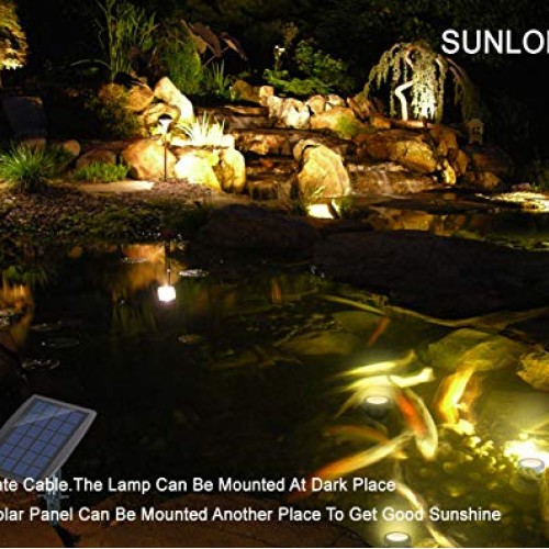 Solar Pond Spotlights IP68 with Bright 18 LEDs by 3 Lamps Angle Ad...