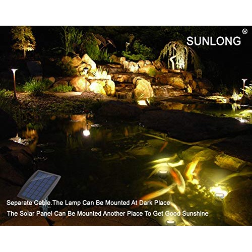 Solar Pond Spotlights IP68 with Bright 18 LEDs by 3 Lamps Angle Ad...
