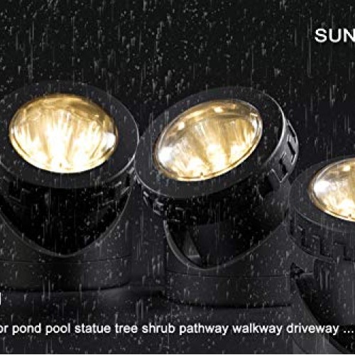 Solar Pond Spotlights IP68 with Bright 18 LEDs by 3 Lamps Angle Ad...
