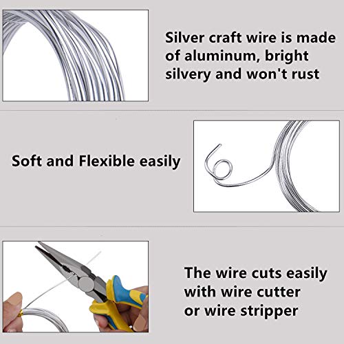Sunmns 6 Rolls Silver Aluminum Wire, DIY Craft Art Wire, Soft and ...