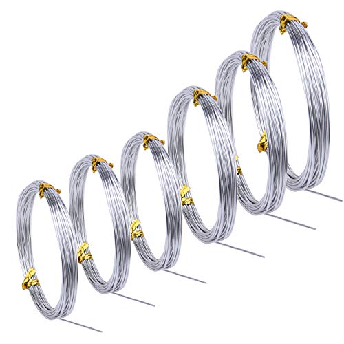 Sunmns 6 Rolls Silver Aluminum Wire, DIY Craft Art Wire, Soft and ...