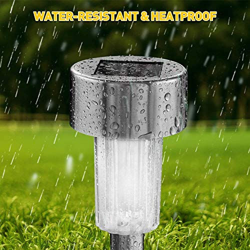 Solar Lights Outdoor, 12Pack Stainless Steel Outdoor Solar Lights ...