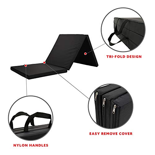 Sunny Health & Fitness Folding Gymnastics Tumbling Mat - Extra Thi...