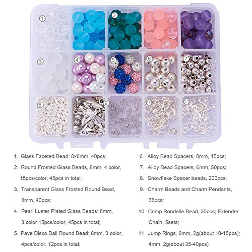 SUNNYCLUE 1 Box 650+ pcs Luxury Jewelry Making Kits Beaded Charm B...