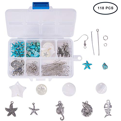 SUNNYCLUE 1 Box DIY 10 Pair Starfish Seahorse Shell Dangle Earring...