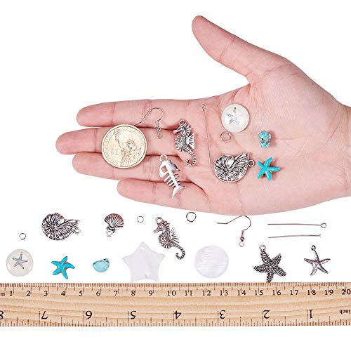 SUNNYCLUE 1 Box DIY 10 Pair Starfish Seahorse Shell Dangle Earring...