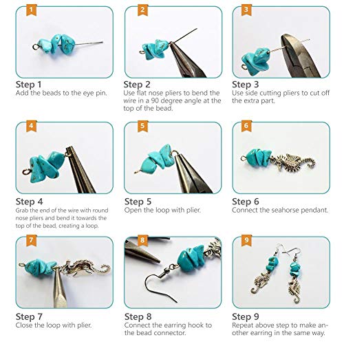 SUNNYCLUE 1 Box DIY 10 Pair Starfish Seahorse Shell Dangle Earring...