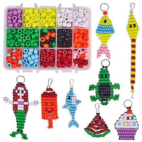 SUNNYCLUE 1 Box DIY 8 Pairs 620Pcs Bead Pets Kit Pony Beads Assort...