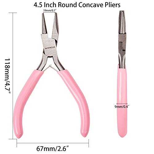 SUNNYCLUE 4.5 Inch Round Concave Pliers Wire Looping Pliers Mini P...