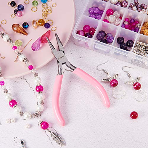 SUNNYCLUE 4.5 Inch Round Concave Pliers Wire Looping Pliers Mini P...