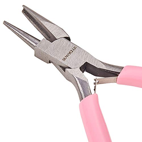 SUNNYCLUE 4.5 Inch Round Concave Pliers Wire Looping Pliers Mini P...