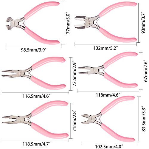 SUNNYCLUE 6pcs DIY Jewelry Pliers Tool Set Round Concave Bend Long...