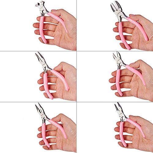 SUNNYCLUE 6pcs DIY Jewelry Pliers Tool Set Round Concave Bend Long...