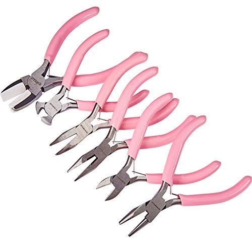 SUNNYCLUE 6pcs DIY Jewelry Pliers Tool Set Round Concave Bend Long...
