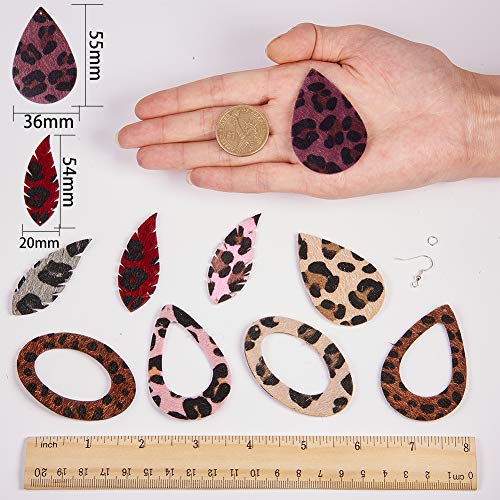 SUNNYCLUE DIY Make 10 Pairs Leopard Print Velvet Leaf Teardrop Dan...