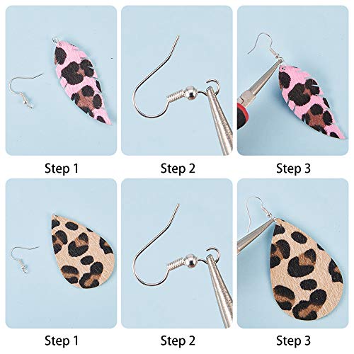 SUNNYCLUE DIY Make 10 Pairs Leopard Print Velvet Leaf Teardrop Dan...