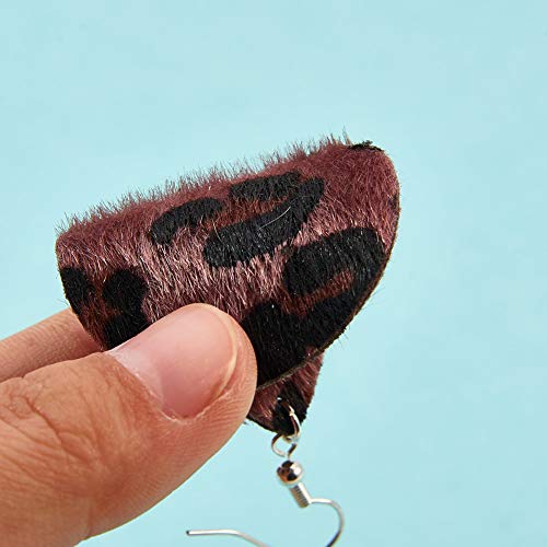 SUNNYCLUE DIY Make 10 Pairs Leopard Print Velvet Leaf Teardrop Dan...