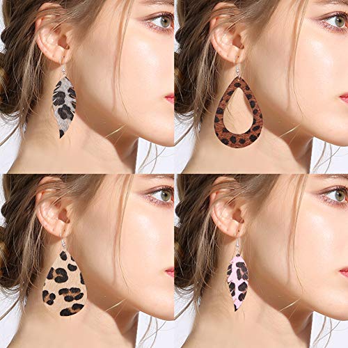 SUNNYCLUE DIY Make 10 Pairs Leopard Print Velvet Leaf Teardrop Dan...