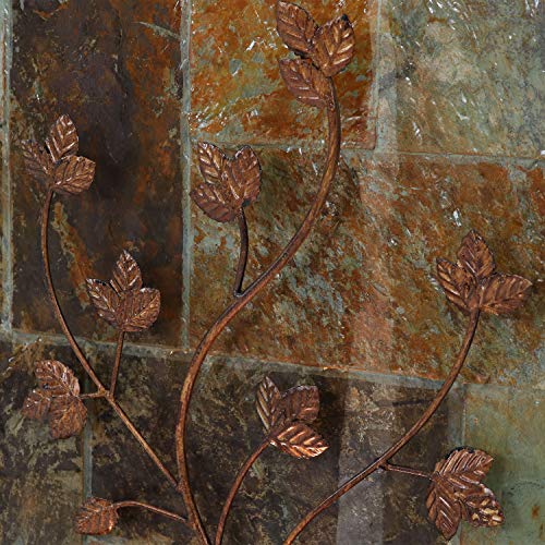 Sunnydaze Climbing Vines Slate Outdoor Waterfall Fountain with LED...