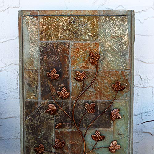 Sunnydaze Climbing Vines Slate Outdoor Waterfall Fountain with LED...