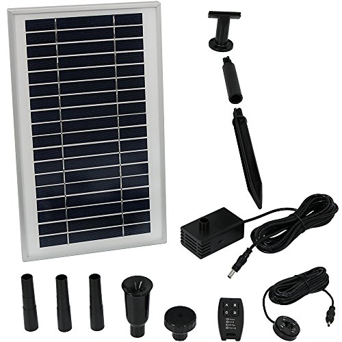 Sunnydaze Solar Powered Water Pump and Panel Kit with Battery Pack...