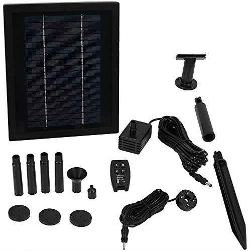 Sunnydaze Solar Pump and Solar Panel Kit with Battery Pack, Remote...