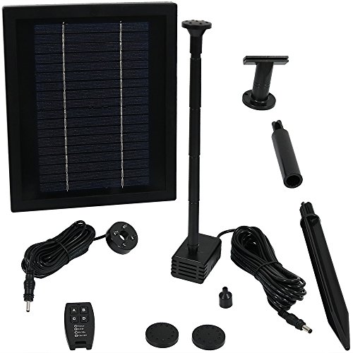 Sunnydaze Solar Pump and Solar Panel Kit with Battery Pack, Remote...