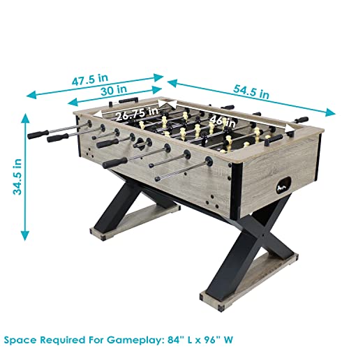 Sunnydaze Delano Foosball Table with Gray Distressed Wood Look - 5...