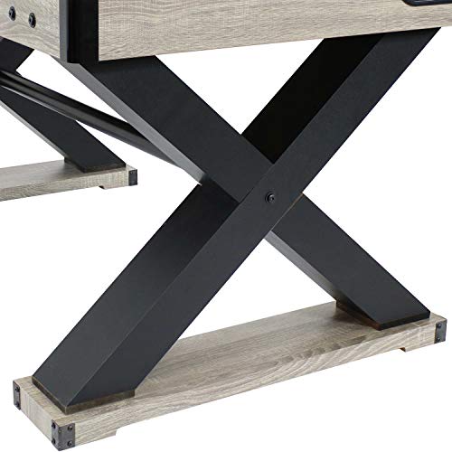 Sunnydaze Delano Foosball Table with Gray Distressed Wood Look - 5...