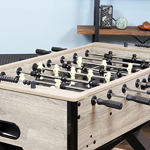 Sunnydaze Delano Foosball Table with Gray Distressed Wood Look - 5...