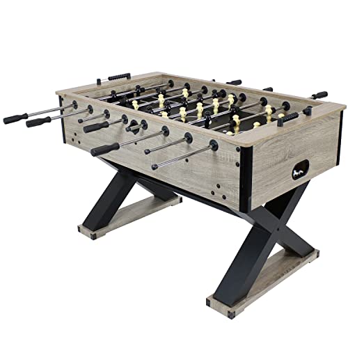 Sunnydaze Delano Foosball Table with Gray Distressed Wood Look - 5...