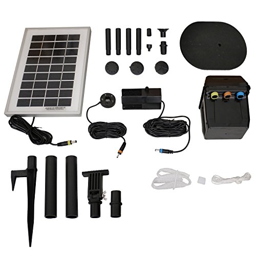 Sunnydaze Solar Water Fountain Pump and Solar Panel Kit with Batte...