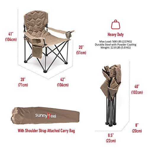 Sunnyfeel XL Oversized Camping Chair Heavy Duty Supports 500 LBS I...