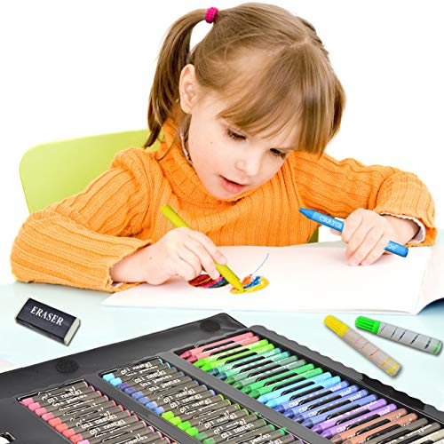 Sunnyglade 185 Pieces Double Sided Trifold Easel Art Set, Drawing ...