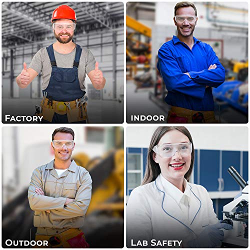 Protective Safety Glasses with Clear Anti-fog Lenses Transparent E...