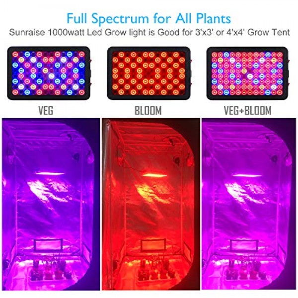 1000W LED Grow Light Full Spectrum for Indoor Plants Veg and Flowe...