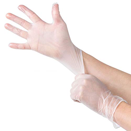 200 Disposable Vinyl Gloves, Non-Sterile, Powder-Free, Smooth Touc...