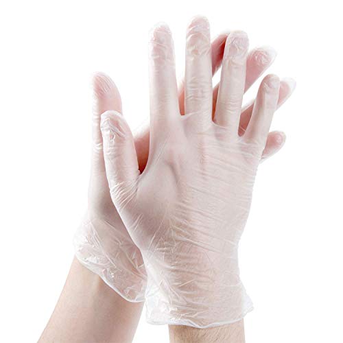 200 Disposable Vinyl Gloves, Non-Sterile, Powder-Free, Smooth Touc...
