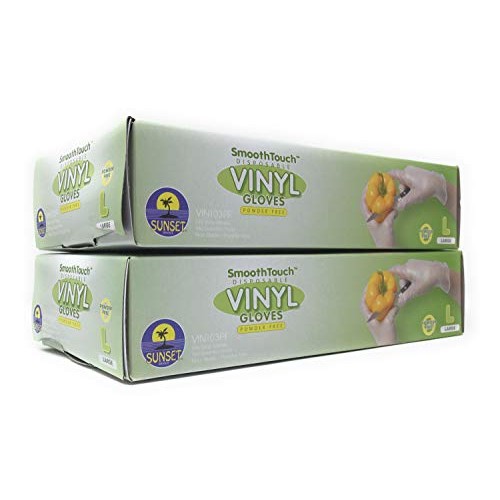 200 Disposable Vinyl Gloves, Non-Sterile, Powder-Free, Smooth Touc...