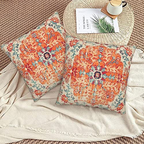 Sunshineyan Burnt Orange Boho Throw Pillow Covers 18x18 Set of 2, ...