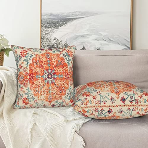 Sunshineyan Burnt Orange Boho Throw Pillow Covers 18x18 Set of 2, ...