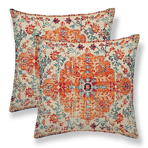 Sunshineyan Burnt Orange Boho Throw Pillow Covers 18x18 Set of 2, ...