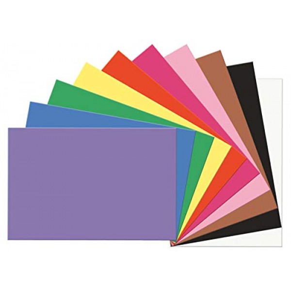 SunWorks Construction Paper, 10 Assorted Colors, 12 x 18, 100 S...