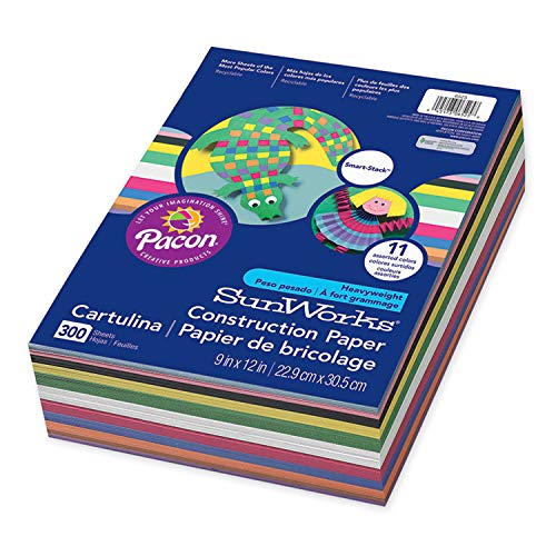 SunWorks PAC6525 Construction Paper, 11 Assorted Colors, 9 x 12,...