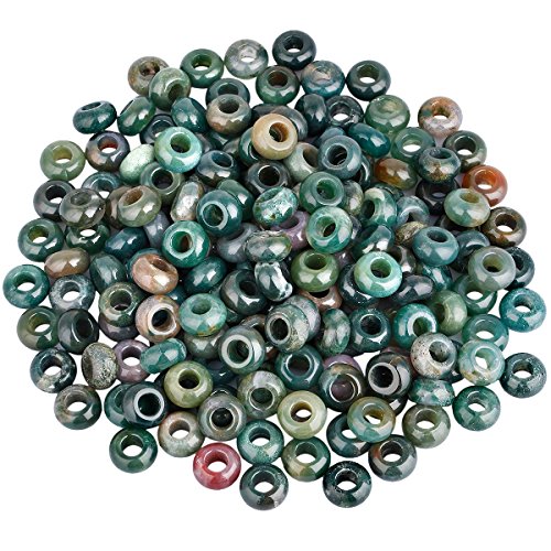 SUNYIK Indian Agate Large Hole 6mm Rondelle Loose Charms Europea...