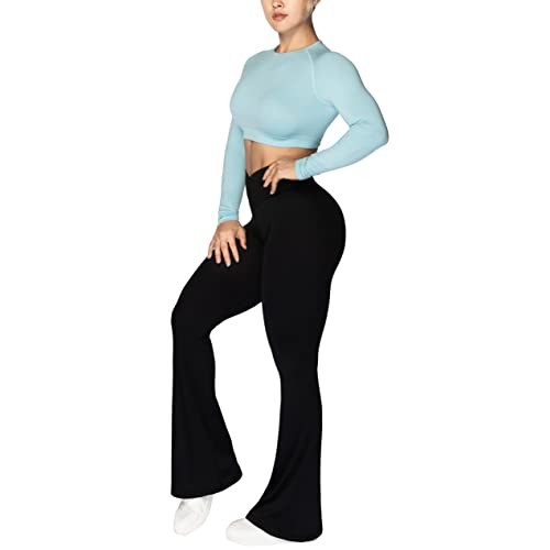Sunzel Flare Leggings, Crossover Yoga Pants with Tummy Control, Hi...