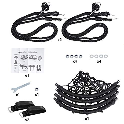 SUPER DEAL 40 Spider Web Tree Swing Net Swing Platform Rope Swin...