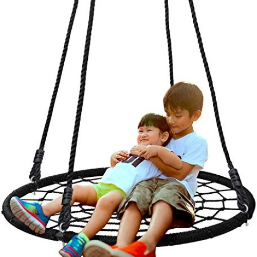 SUPER DEAL 40 Spider Web Tree Swing Net Swing Platform Rope Swin...