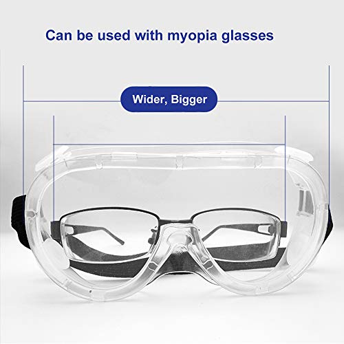 SuperMore 2PCS Anti-Fog Protective Safety Goggles Clear Lens Wid...